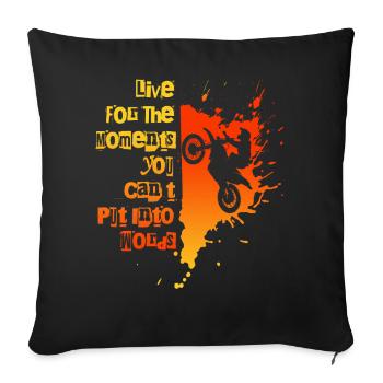 Vivez pour des moments inoubliables Aventure Vélo - Housse de coussin décorative 45 x 45 cm - noir - Devant