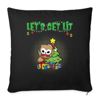 Let's Get Lit Advent Season Christmas Party X-Mas - Sofa pillowcase 17,3'' x 17,3'' (45 x 45 cm) - black - Front