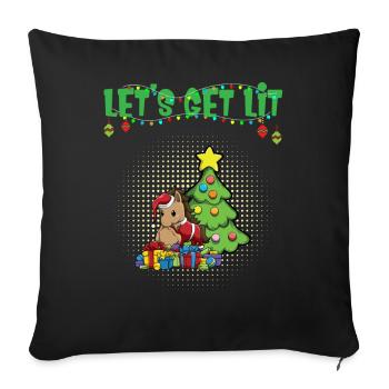 Let's Get Lit Advent Season Christmas Party X-Mas - Sofa pillowcase 17,3'' x 17,3'' (45 x 45 cm) - black - Front