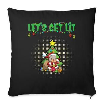Let's Get Lit Advent Season Christmas Party X-Mas - Sofa pillowcase 17,3'' x 17,3'' (45 x 45 cm) - black - Front
