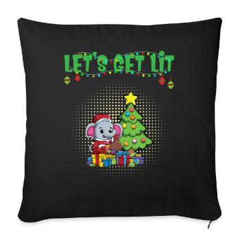 Let's Get Lit Advent Season Christmas Party X-Mas - Sofa pillowcase 17,3'' x 17,3'' (45 x 45 cm) - black - Front