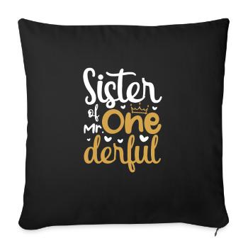 Sister - Sofa pillowcase 17,3'' x 17,3'' (45 x 45 cm) - black - Front
