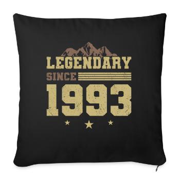 30e anniversaire né en 1993 Légendaire depuis 1993 - Housse de coussin décorative 45 x 45 cm - noir - Devant