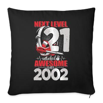Level Unlocked 21 Jahre alt 2002 Headset Gaming - Sofakissenbezug 45 x 45 cm - Schwarz - Vorne