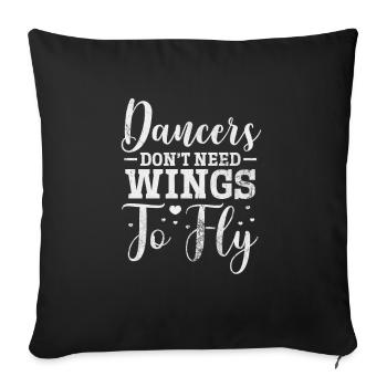 Ballet - Sofa pillowcase 17,3'' x 17,3'' (45 x 45 cm) - black - Front