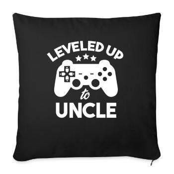 I leveled up to Uncle Funny Newborn Baby - Sofa pillowcase 17,3'' x 17,3'' (45 x 45 cm) - black - Front