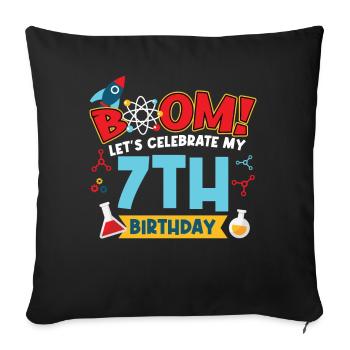 Boum Célébrons mon 7e anniversaire - Housse de coussin décorative 45 x 45 cm - noir - Devant