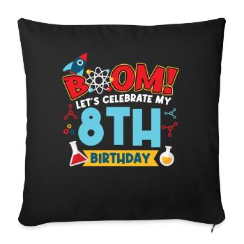 Boum Célébrons mon 8e anniversaire - Housse de coussin décorative 45 x 45 cm - noir - Devant