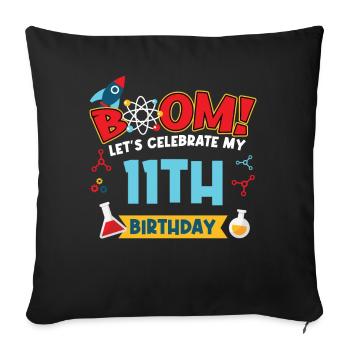 Boum Célébrons mon 11e anniversaire - Housse de coussin décorative 45 x 45 cm - noir - Devant