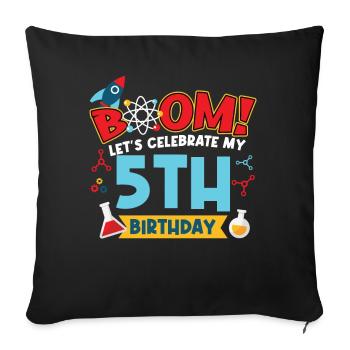 Boum Célébrons mon 5e anniversaire - Housse de coussin décorative 45 x 45 cm - noir - Devant