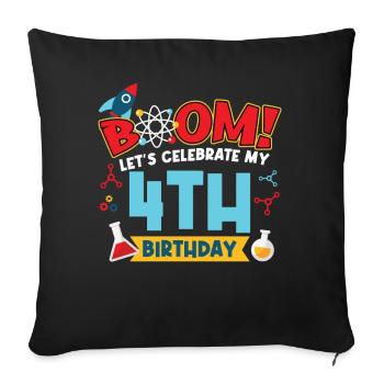 Boum Célébrons mon 4e anniversaire - Housse de coussin décorative 45 x 45 cm - noir - Devant