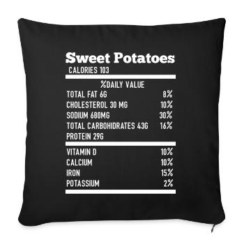 Patate douce Thanksgiving Nutrition Nourriture amusante - Housse de coussin décorative 45 x 45 cm - noir - Devant