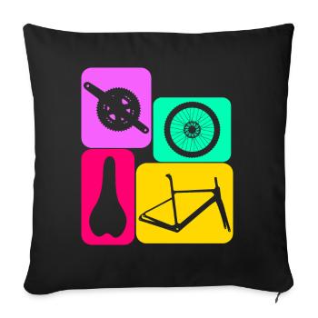Bicycle Cyclists Cyclists - Sofa pillowcase 17,3'' x 17,3'' (45 x 45 cm) - black - Front