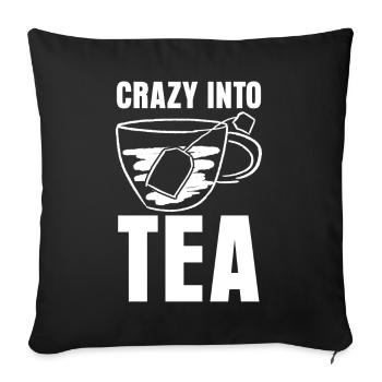 Teacup Tea Drinker Tea Tea Bags - Sofa pillowcase 17,3'' x 17,3'' (45 x 45 cm) - black - Front