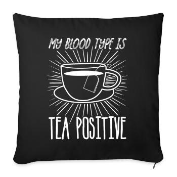 Tea Tea Bags Teacup Tea Drinker - Sofa pillowcase 17,3'' x 17,3'' (45 x 45 cm) - black - Front