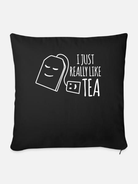 Teetrinker Teetasse Tee Teebeutel - Sofakissenbezug 45 x 45 cm - Schwarz