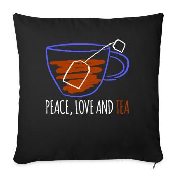 Thé Buveur de thé Sachets de thé Teacup - Housse de coussin décorative 45 x 45 cm - noir - Devant
