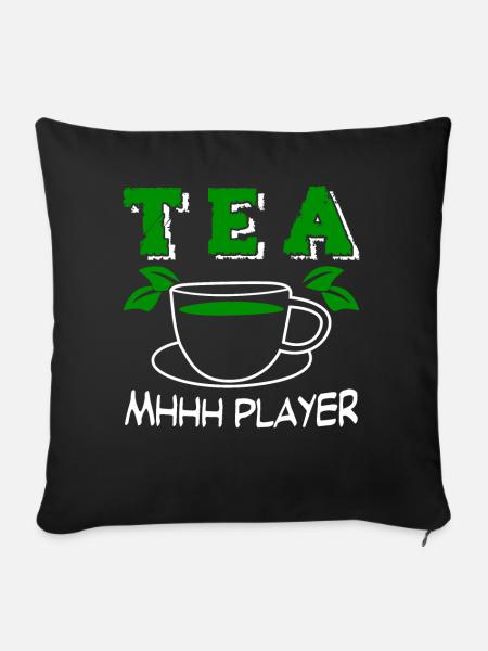 Teetrinker Tee Tasse Teamplayer Teetasse - Sofakissenbezug 45 x 45 cm - Schwarz