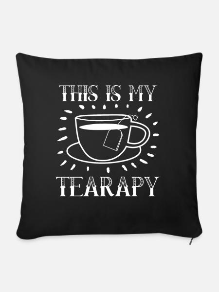Teetrinker Teetasse Teebeutel Tee - Sofakissenbezug 45 x 45 cm - Schwarz