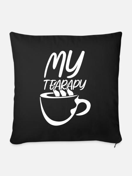Teetrinker Spruch Teetasse Tee - Sofakissenbezug 45 x 45 cm - Schwarz