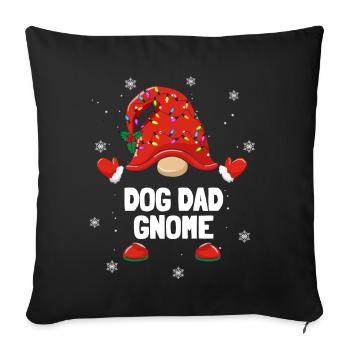 Christmas Dwarf Dog Dad Gnome Christmas Families - Sofa pillowcase 17,3'' x 17,3'' (45 x 45 cm) - black - Front