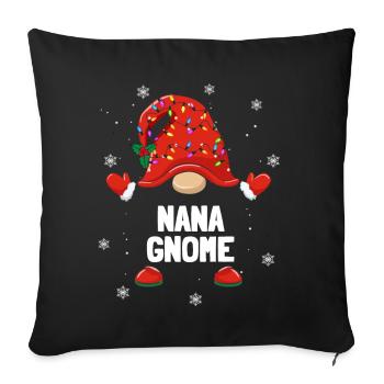 Noël Nain Nana Gnome Familles de Noël - Housse de coussin décorative 45 x 45 cm - noir - Devant