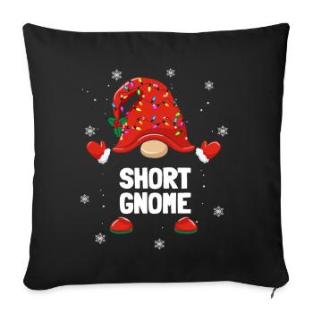 Noël Nain Nain Short Gnome Familles de Noël - Housse de coussin décorative 45 x 45 cm - noir - Devant