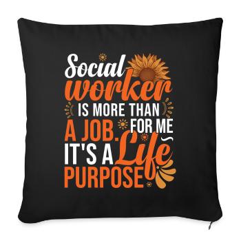 Social Worker Sunflower - Sofa pillowcase 17,3'' x 17,3'' (45 x 45 cm) - black - Front