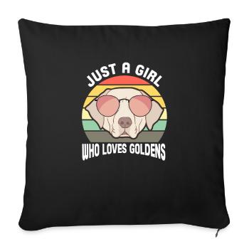 Golden Retrievers - Sofa pillowcase 17,3'' x 17,3'' (45 x 45 cm) - black - Front