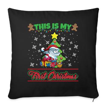 This Is My First Christmas Toddler One Year X-Mas - Sofakissenbezug 45 x 45 cm - Schwarz - Vorne