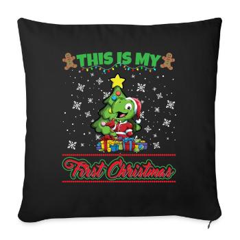 This Is My First Christmas Toddler One Year X-Mas - Sofakissenbezug 45 x 45 cm - Schwarz - Vorne