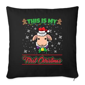 This Is My First Christmas Toddler One Year X-Mas - Sofa pillowcase 17,3'' x 17,3'' (45 x 45 cm) - black - Front