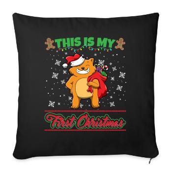 This Is My First Christmas Toddler One Year X-Mas - Sofakissenbezug 45 x 45 cm - Schwarz - Vorne