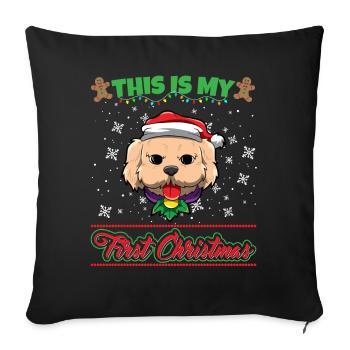 This Is My First Christmas Toddler One Year X-Mas - Sofakissenbezug 45 x 45 cm - Schwarz - Vorne