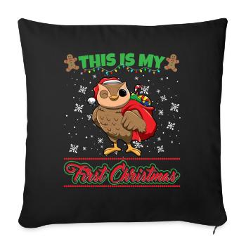 This Is My First Christmas Toddler One Year X-Mas - Sofakissenbezug 45 x 45 cm - Schwarz - Vorne