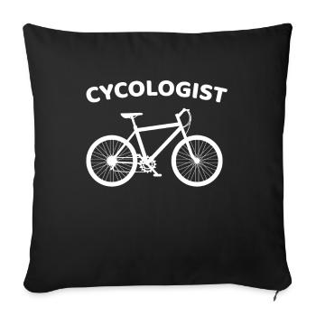 Cycologue Drôle de vélo de montagne Vélo de vélo - Housse de coussin décorative 45 x 45 cm - noir - Devant