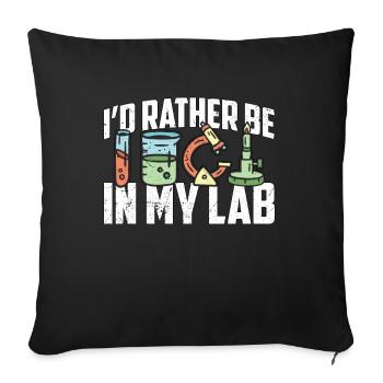 Lab Technician I'd Rather Be In Healthcare Medical - Sofa pillowcase 17,3'' x 17,3'' (45 x 45 cm) - black - Front