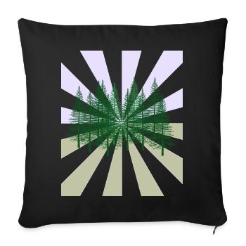 Strahlen Wald Tannen Wildnis Flora Ökologie - Sofakissenbezug 45 x 45 cm - Schwarz - Vorne