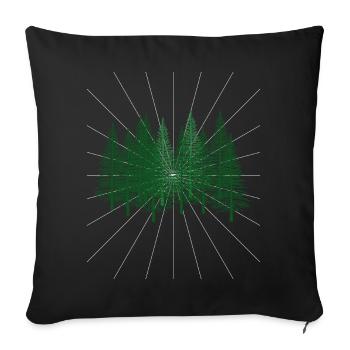 Strahlen Wald Tannen Wildnis Bäume Natur Flora Öko - Sofakissenbezug 45 x 45 cm - Schwarz - Vorne