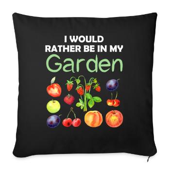 Jardin drôle Dicton Hobby Gardener Idée cadeau - Housse de coussin décorative 45 x 45 cm - noir - Devant