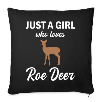 Cerf Fawn Forest Animals Fille Cadeau - Housse de coussin décorative 45 x 45 cm - noir - Devant