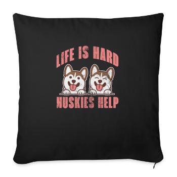 Husky - Sofa pillowcase 17,3'' x 17,3'' (45 x 45 cm) - black - Front