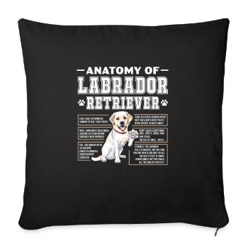 Labrador Dog Dogs Dog Breed Gift - Sofa pillowcase 17,3'' x 17,3'' (45 x 45 cm) - black - Front