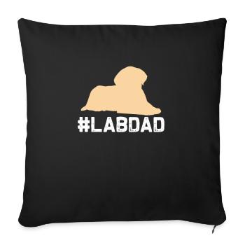 Labrador Père Chien Chiens Master Cadeau - Housse de coussin décorative 45 x 45 cm - noir - Devant