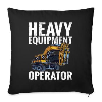Drôles d’ouvriers de la construction et de conducteurs d’excavatrices de chantier - Housse de coussin décorative 45 x 45 cm - noir - Devant