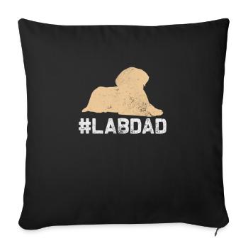 Labrador father - Sofa pillowcase 17,3'' x 17,3'' (45 x 45 cm) - black - Front