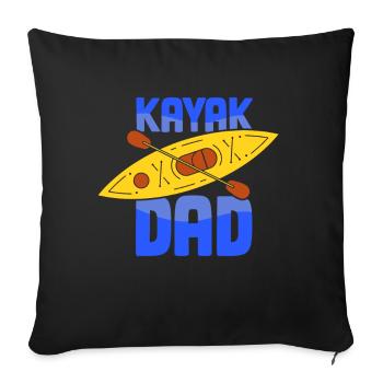 Kayak Père Kayakiste Kayak Kayak Kayak Hobby - Housse de coussin décorative 45 x 45 cm - noir - Devant