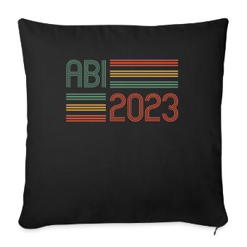 Abitur Gymnasium Women and Men Abi 2023 - Sofa pillowcase 17,3'' x 17,3'' (45 x 45 cm) - black - Front