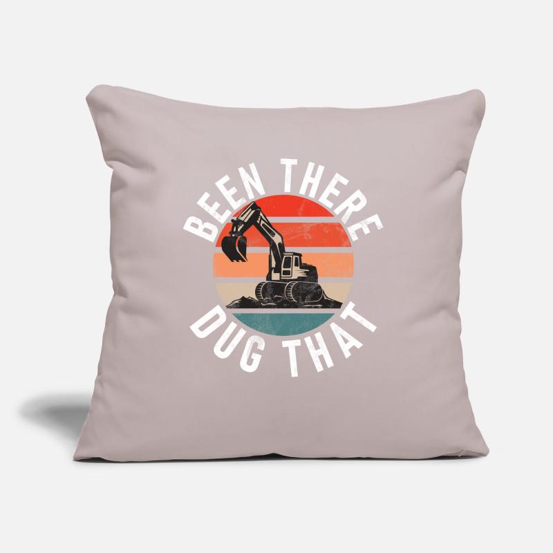 Funny construction workers & construction site excavator drivers Sofa pillowcase 17,3'' x 17,3'' (45 x 45 cm)