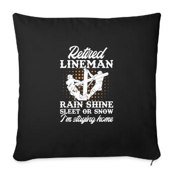 Retraite Lineman Pension Pensioner Gift - Housse de coussin décorative 45 x 45 cm - noir - Devant
